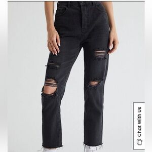 Pac Sun black high rise straight jeans